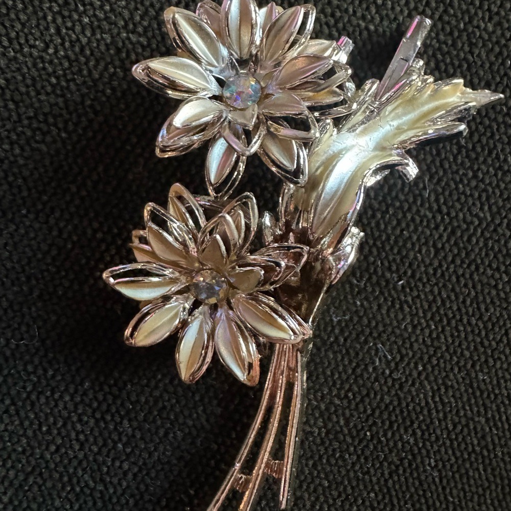 Vintage Estate Sale Jewelry Brooch‎ Lot 17pc Antique Rhinestone Floral Owl Pins - Picture 8 of 16